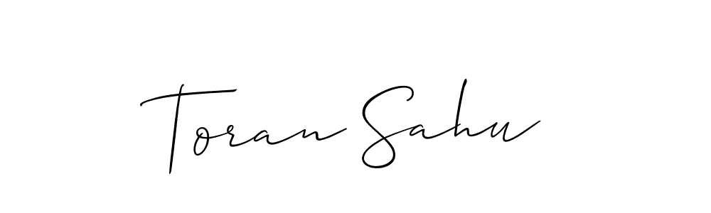 Make a beautiful signature design for name Toran Sahu. With this signature (Allison_Script) style, you can create a handwritten signature for free. Toran Sahu signature style 2 images and pictures png