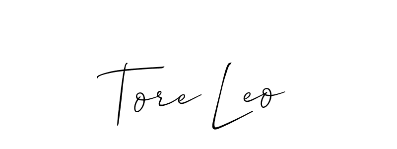 Use a signature maker to create a handwritten signature online. With this signature software, you can design (Allison_Script) your own signature for name Tore Leo. Tore Leo signature style 2 images and pictures png