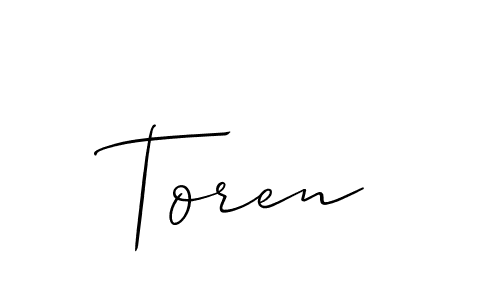 Create a beautiful signature design for name Toren. With this signature (Allison_Script) fonts, you can make a handwritten signature for free. Toren signature style 2 images and pictures png