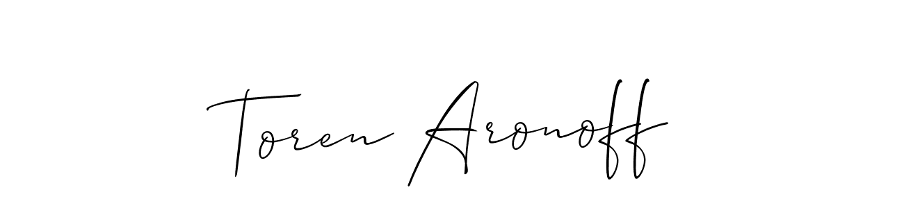 Allison_Script is a professional signature style that is perfect for those who want to add a touch of class to their signature. It is also a great choice for those who want to make their signature more unique. Get Toren Aronoff name to fancy signature for free. Toren Aronoff signature style 2 images and pictures png