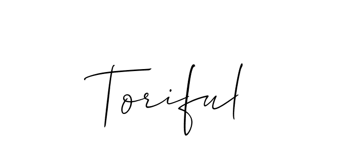 How to Draw Toriful signature style? Allison_Script is a latest design signature styles for name Toriful. Toriful signature style 2 images and pictures png