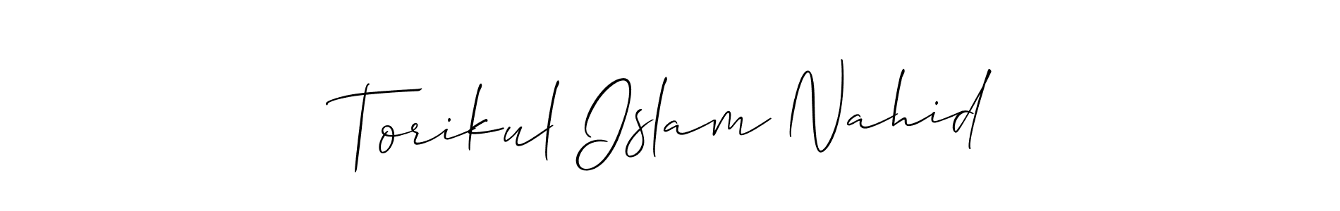 Torikul Islam Nahid stylish signature style. Best Handwritten Sign (Allison_Script) for my name. Handwritten Signature Collection Ideas for my name Torikul Islam Nahid. Torikul Islam Nahid signature style 2 images and pictures png