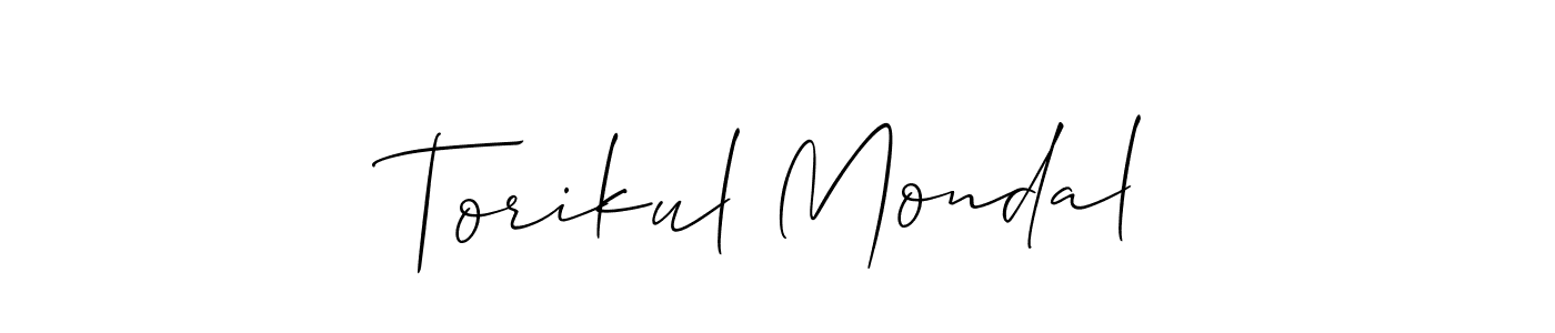 You should practise on your own different ways (Allison_Script) to write your name (Torikul Mondal) in signature. don't let someone else do it for you. Torikul Mondal signature style 2 images and pictures png
