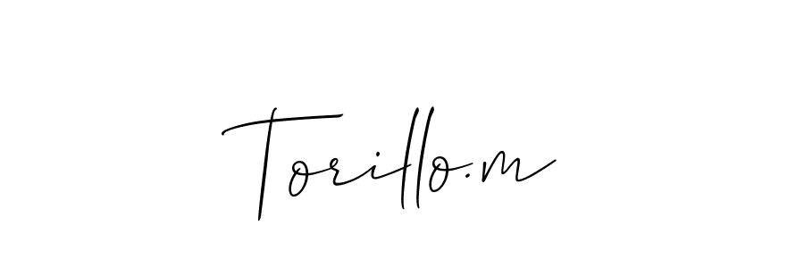 How to make Torillo.m signature? Allison_Script is a professional autograph style. Create handwritten signature for Torillo.m name. Torillo.m signature style 2 images and pictures png