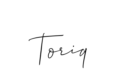 Similarly Allison_Script is the best handwritten signature design. Signature creator online .You can use it as an online autograph creator for name Toriq. Toriq signature style 2 images and pictures png