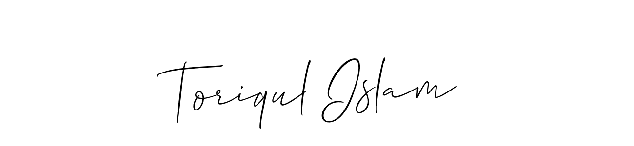 Also You can easily find your signature by using the search form. We will create Toriqul Islam name handwritten signature images for you free of cost using Allison_Script sign style. Toriqul Islam signature style 2 images and pictures png