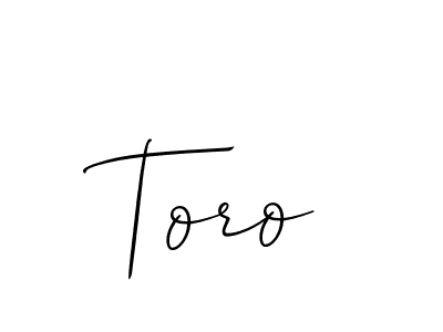 The best way (Allison_Script) to make a short signature is to pick only two or three words in your name. The name Toro include a total of six letters. For converting this name. Toro signature style 2 images and pictures png