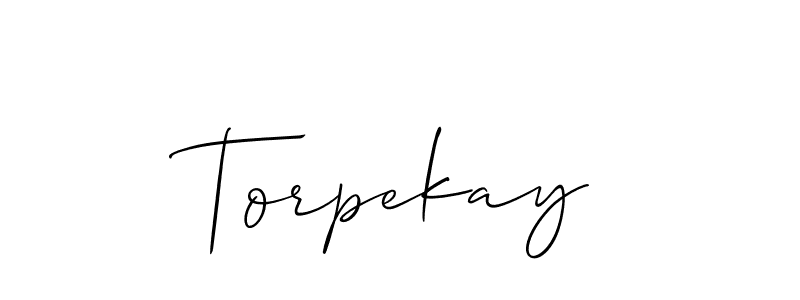 Make a beautiful signature design for name Torpekay. With this signature (Allison_Script) style, you can create a handwritten signature for free. Torpekay signature style 2 images and pictures png