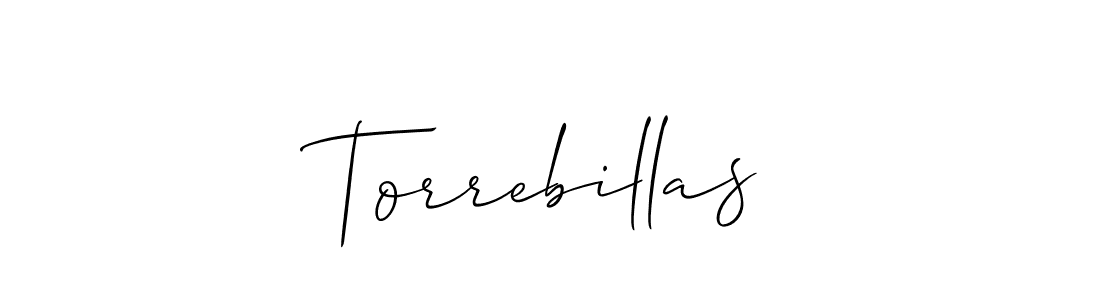 Use a signature maker to create a handwritten signature online. With this signature software, you can design (Allison_Script) your own signature for name Torrebillas. Torrebillas signature style 2 images and pictures png