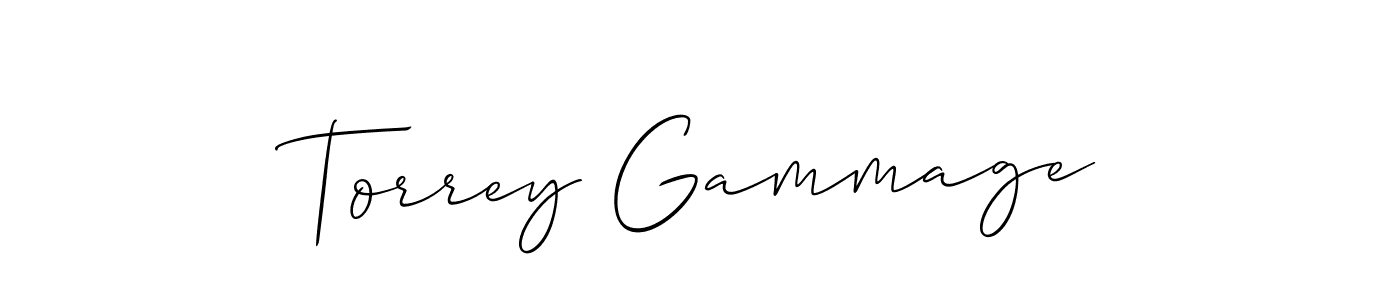 Make a beautiful signature design for name Torrey Gammage. With this signature (Allison_Script) style, you can create a handwritten signature for free. Torrey Gammage signature style 2 images and pictures png