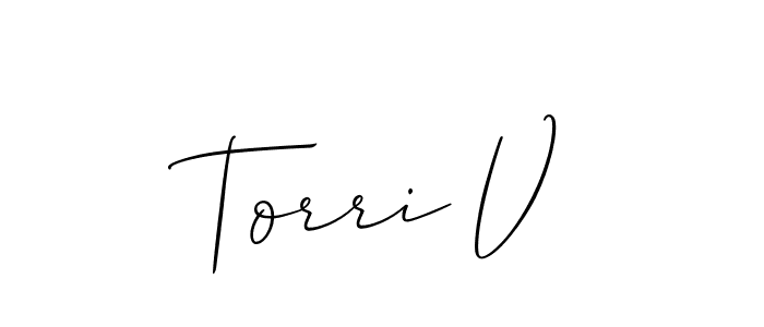 How to make Torri V signature? Allison_Script is a professional autograph style. Create handwritten signature for Torri V name. Torri V signature style 2 images and pictures png
