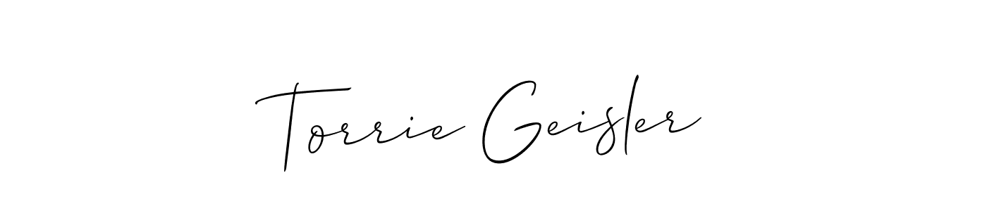 It looks lik you need a new signature style for name Torrie Geisler. Design unique handwritten (Allison_Script) signature with our free signature maker in just a few clicks. Torrie Geisler signature style 2 images and pictures png