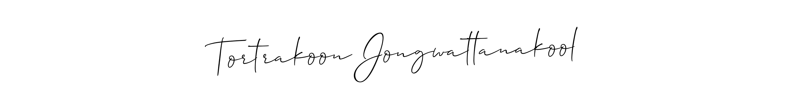 Allison_Script is a professional signature style that is perfect for those who want to add a touch of class to their signature. It is also a great choice for those who want to make their signature more unique. Get Tortrakoon Jongwattanakool name to fancy signature for free. Tortrakoon Jongwattanakool signature style 2 images and pictures png