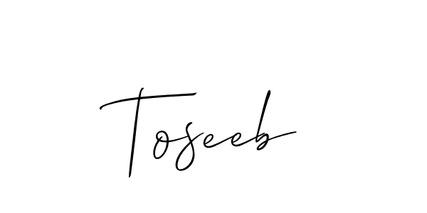 Toseeb stylish signature style. Best Handwritten Sign (Allison_Script) for my name. Handwritten Signature Collection Ideas for my name Toseeb. Toseeb signature style 2 images and pictures png