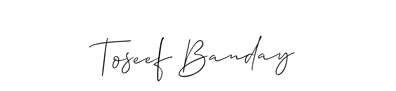 This is the best signature style for the Toseef Banday name. Also you like these signature font (Allison_Script). Mix name signature. Toseef Banday signature style 2 images and pictures png