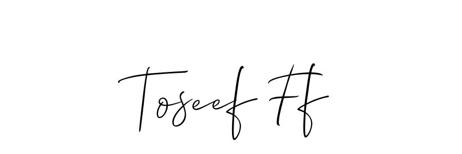 Design your own signature with our free online signature maker. With this signature software, you can create a handwritten (Allison_Script) signature for name Toseef Ff. Toseef Ff signature style 2 images and pictures png