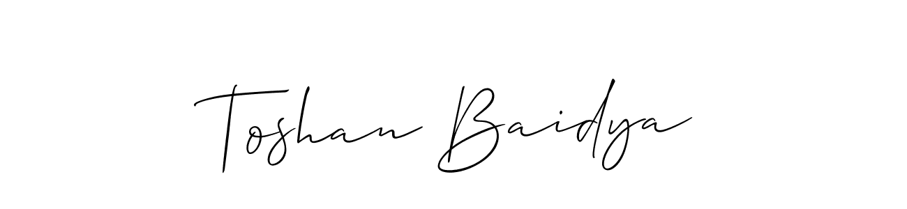 How to Draw Toshan Baidya signature style? Allison_Script is a latest design signature styles for name Toshan Baidya. Toshan Baidya signature style 2 images and pictures png