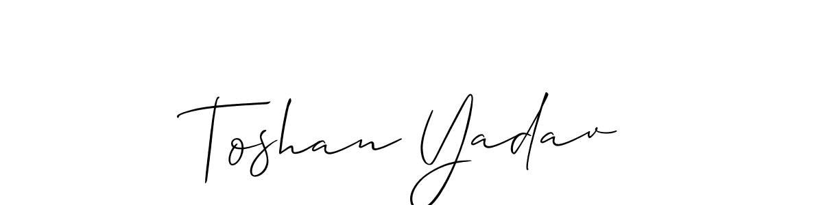 Create a beautiful signature design for name Toshan Yadav. With this signature (Allison_Script) fonts, you can make a handwritten signature for free. Toshan Yadav signature style 2 images and pictures png