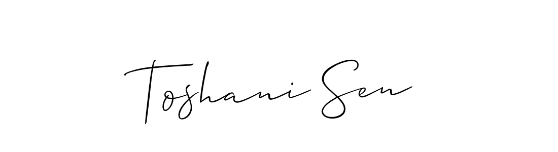 How to make Toshani Sen signature? Allison_Script is a professional autograph style. Create handwritten signature for Toshani Sen name. Toshani Sen signature style 2 images and pictures png