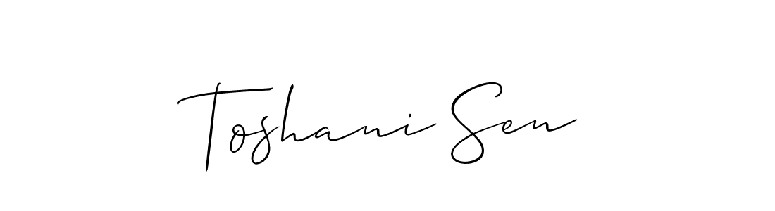 How to make Toshani Sen signature? Allison_Script is a professional autograph style. Create handwritten signature for Toshani Sen name. Toshani Sen signature style 2 images and pictures png