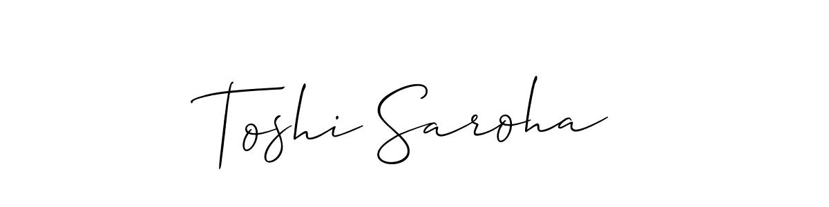 Allison_Script is a professional signature style that is perfect for those who want to add a touch of class to their signature. It is also a great choice for those who want to make their signature more unique. Get Toshi Saroha name to fancy signature for free. Toshi Saroha signature style 2 images and pictures png