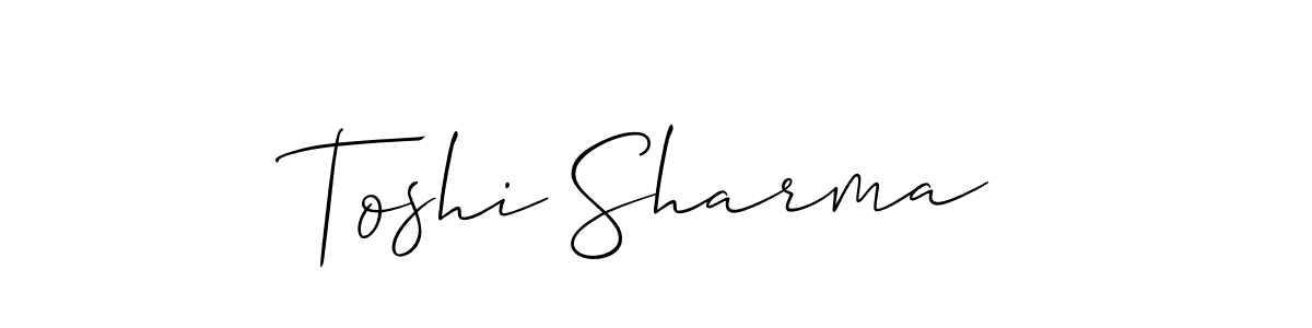 How to make Toshi Sharma name signature. Use Allison_Script style for creating short signs online. This is the latest handwritten sign. Toshi Sharma signature style 2 images and pictures png