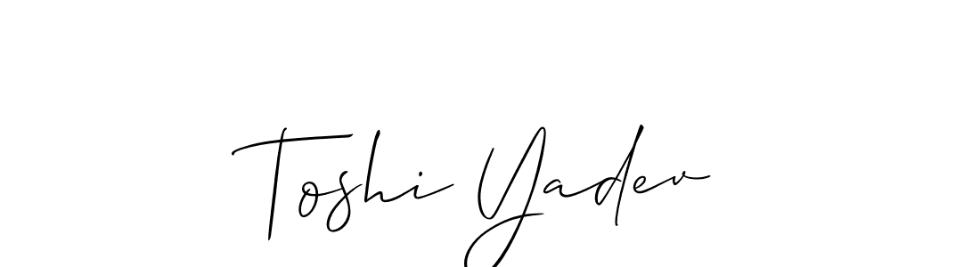 You should practise on your own different ways (Allison_Script) to write your name (Toshi Yadev) in signature. don't let someone else do it for you. Toshi Yadev signature style 2 images and pictures png