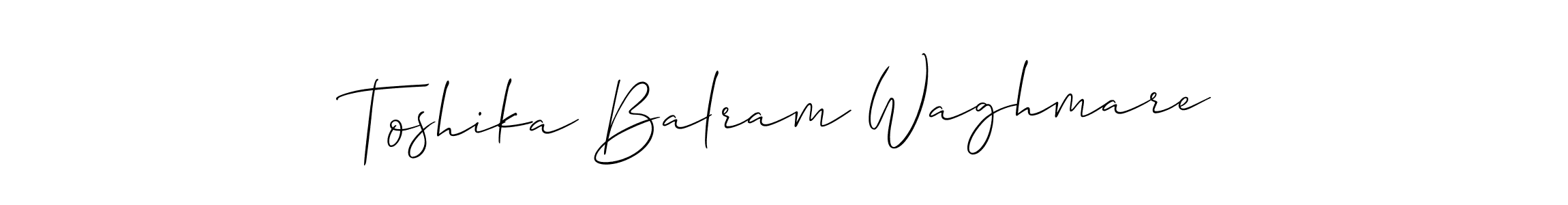 Create a beautiful signature design for name Toshika Balram Waghmare. With this signature (Allison_Script) fonts, you can make a handwritten signature for free. Toshika Balram Waghmare signature style 2 images and pictures png
