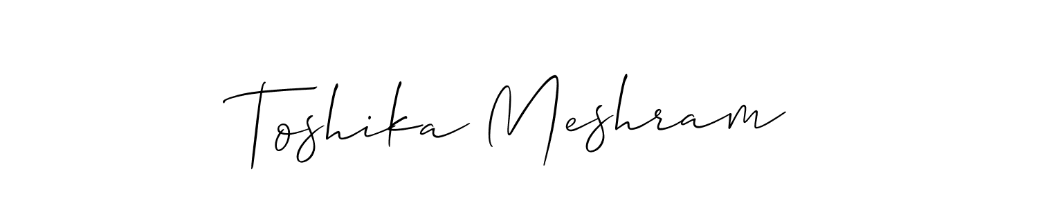 Use a signature maker to create a handwritten signature online. With this signature software, you can design (Allison_Script) your own signature for name Toshika Meshram. Toshika Meshram signature style 2 images and pictures png