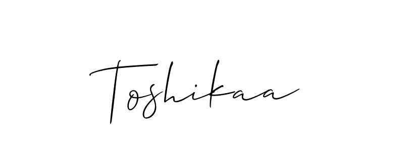 if you are searching for the best signature style for your name Toshikaa. so please give up your signature search. here we have designed multiple signature styles  using Allison_Script. Toshikaa signature style 2 images and pictures png