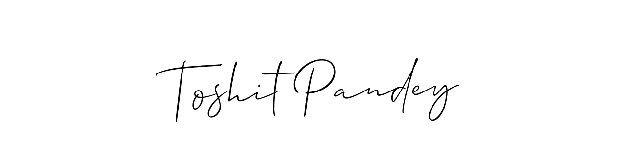 Use a signature maker to create a handwritten signature online. With this signature software, you can design (Allison_Script) your own signature for name Toshit Pandey. Toshit Pandey signature style 2 images and pictures png