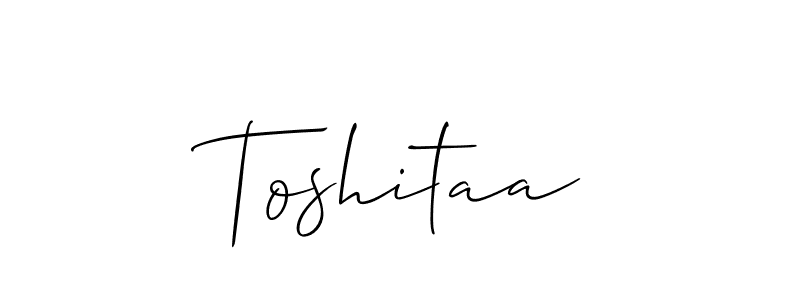 Make a short Toshitaa signature style. Manage your documents anywhere anytime using Allison_Script. Create and add eSignatures, submit forms, share and send files easily. Toshitaa signature style 2 images and pictures png