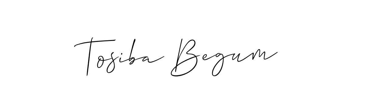 Make a beautiful signature design for name Tosiba Begum. With this signature (Allison_Script) style, you can create a handwritten signature for free. Tosiba Begum signature style 2 images and pictures png