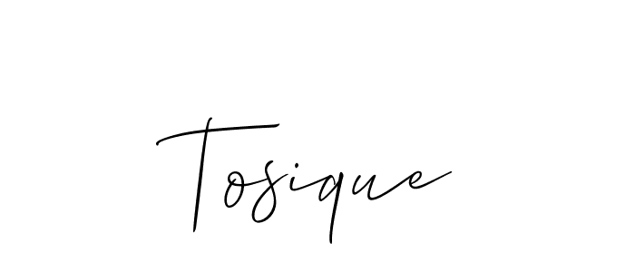 Make a beautiful signature design for name Tosique. With this signature (Allison_Script) style, you can create a handwritten signature for free. Tosique signature style 2 images and pictures png