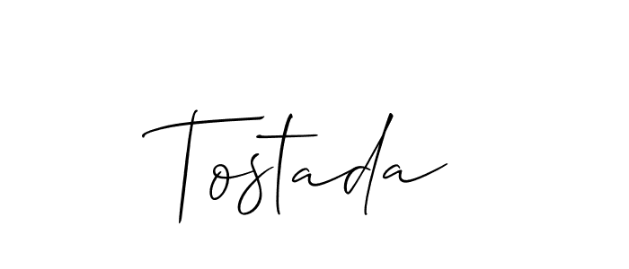 Create a beautiful signature design for name Tostada. With this signature (Allison_Script) fonts, you can make a handwritten signature for free. Tostada signature style 2 images and pictures png