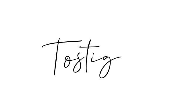 Create a beautiful signature design for name Tostig. With this signature (Allison_Script) fonts, you can make a handwritten signature for free. Tostig signature style 2 images and pictures png