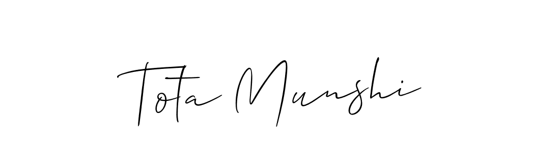 Use a signature maker to create a handwritten signature online. With this signature software, you can design (Allison_Script) your own signature for name Tota Munshi. Tota Munshi signature style 2 images and pictures png