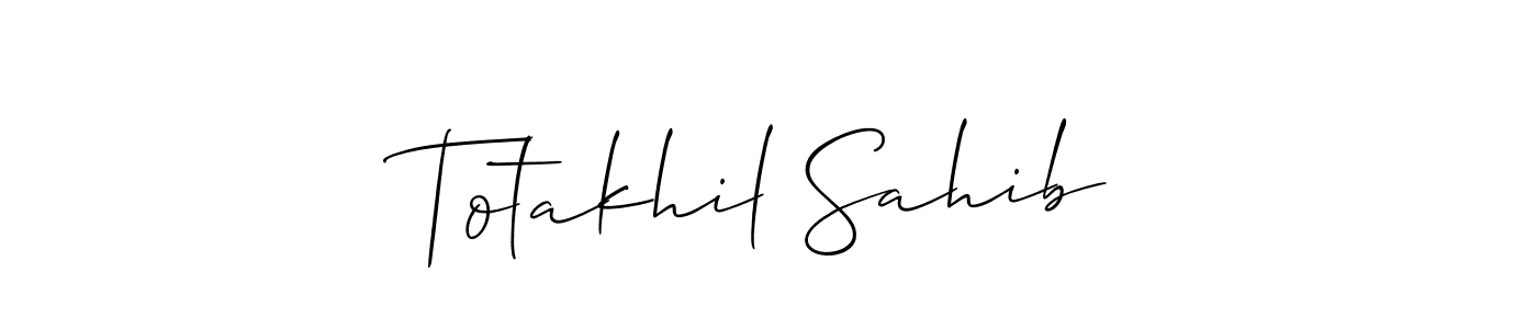 Also You can easily find your signature by using the search form. We will create Totakhil Sahib name handwritten signature images for you free of cost using Allison_Script sign style. Totakhil Sahib signature style 2 images and pictures png