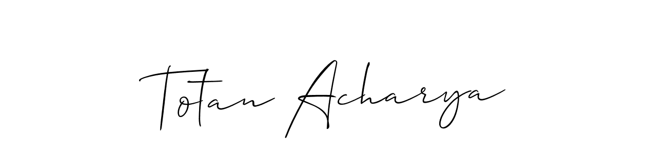 Also we have Totan Acharya name is the best signature style. Create professional handwritten signature collection using Allison_Script autograph style. Totan Acharya signature style 2 images and pictures png