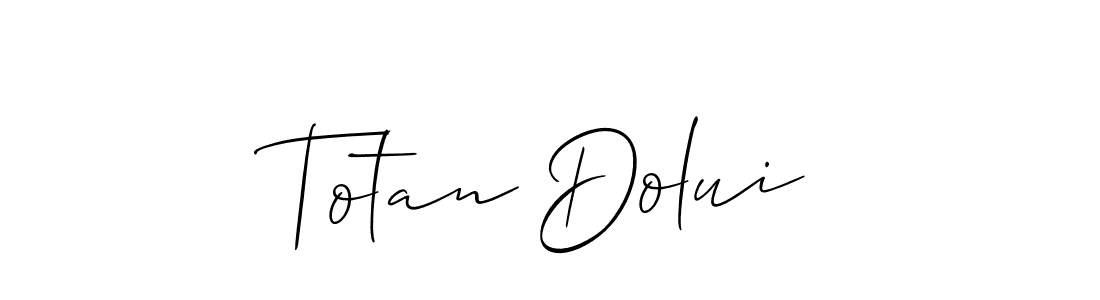 How to Draw Totan Dolui signature style? Allison_Script is a latest design signature styles for name Totan Dolui. Totan Dolui signature style 2 images and pictures png