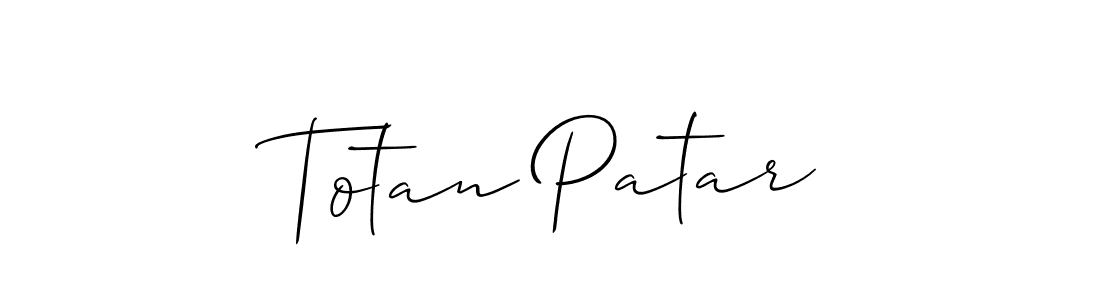 How to make Totan Patar signature? Allison_Script is a professional autograph style. Create handwritten signature for Totan Patar name. Totan Patar signature style 2 images and pictures png