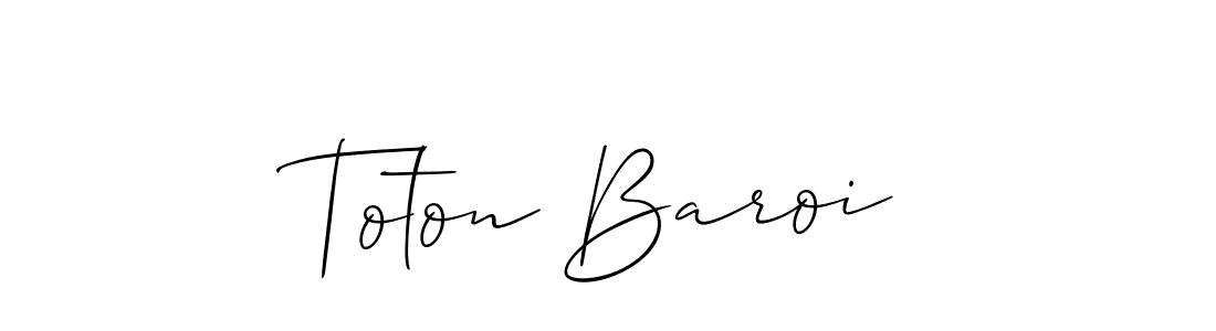 Create a beautiful signature design for name Toton Baroi. With this signature (Allison_Script) fonts, you can make a handwritten signature for free. Toton Baroi signature style 2 images and pictures png