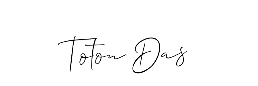 if you are searching for the best signature style for your name Toton Das. so please give up your signature search. here we have designed multiple signature styles  using Allison_Script. Toton Das signature style 2 images and pictures png