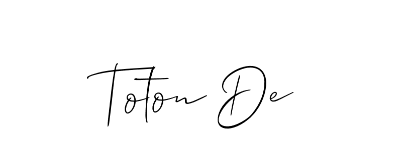 You can use this online signature creator to create a handwritten signature for the name Toton De. This is the best online autograph maker. Toton De signature style 2 images and pictures png