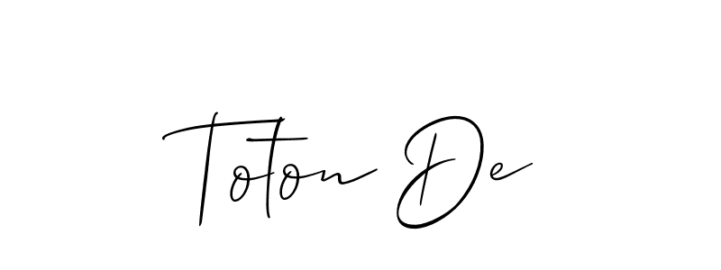 Create a beautiful signature design for name Toton De. With this signature (Allison_Script) fonts, you can make a handwritten signature for free. Toton De signature style 2 images and pictures png