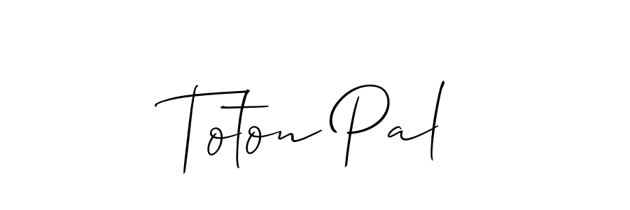 How to Draw Toton Pal signature style? Allison_Script is a latest design signature styles for name Toton Pal. Toton Pal signature style 2 images and pictures png