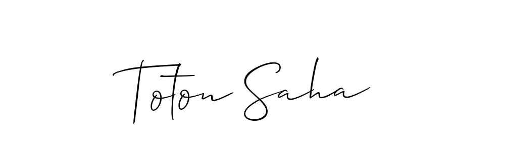 Toton Saha stylish signature style. Best Handwritten Sign (Allison_Script) for my name. Handwritten Signature Collection Ideas for my name Toton Saha. Toton Saha signature style 2 images and pictures png