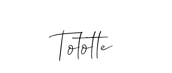 Make a beautiful signature design for name Tototte. With this signature (Allison_Script) style, you can create a handwritten signature for free. Tototte signature style 2 images and pictures png