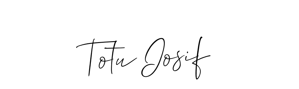 Also You can easily find your signature by using the search form. We will create Totu Iosif name handwritten signature images for you free of cost using Allison_Script sign style. Totu Iosif signature style 2 images and pictures png