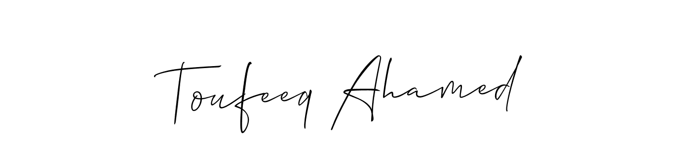 See photos of Toufeeq Ahamed official signature by Spectra . Check more albums & portfolios. Read reviews & check more about Allison_Script font. Toufeeq Ahamed signature style 2 images and pictures png